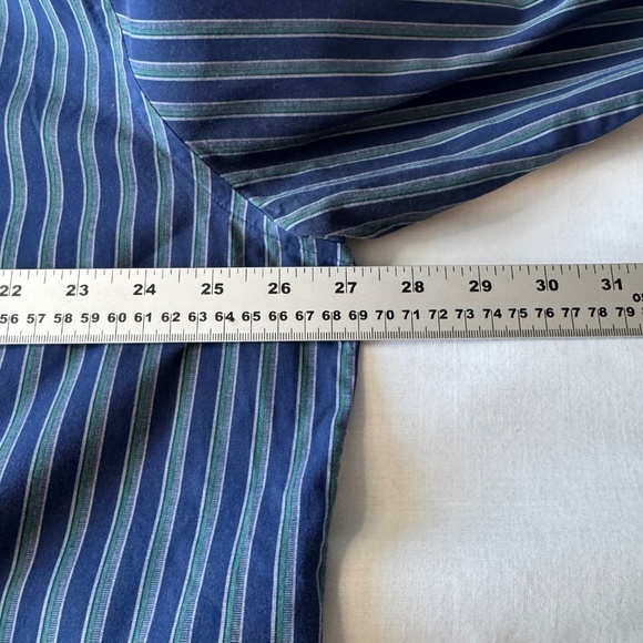 Nautica Men's Long Sleeve Button Up‎ Stripe Shirt Blue/Green 2XL Office Casual - Picture 9 of 14